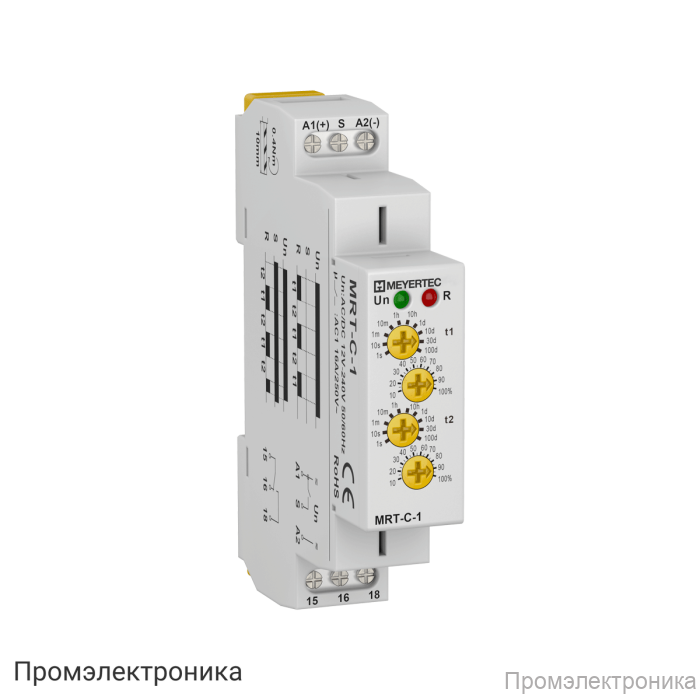 MRT-C-1 - реле времени циклическое, 1хSPDT, 12…240V AC/DC