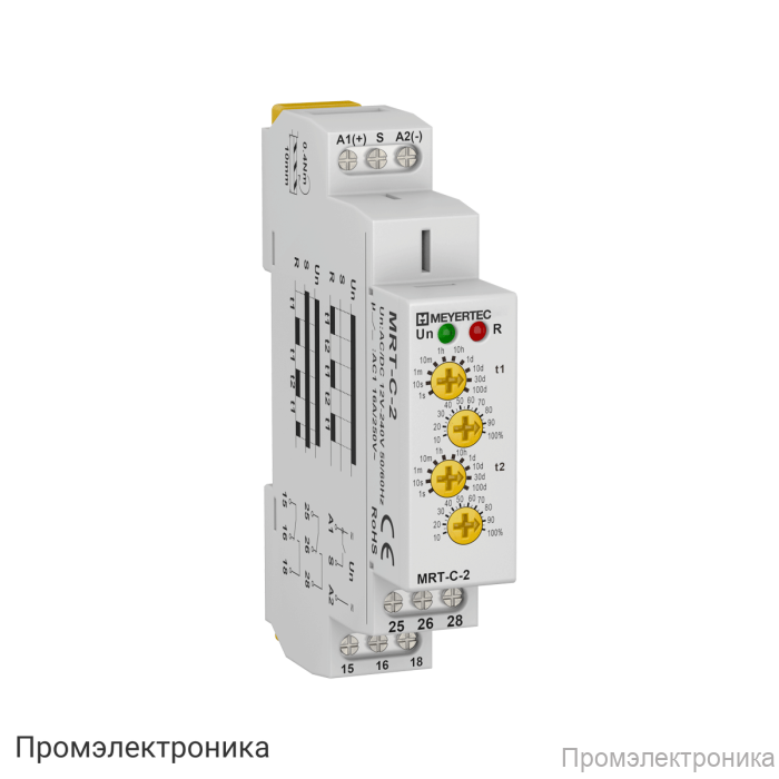 MRT-C-2 - реле времени циклическое, 1хSPDT, 12…240V AC/DC