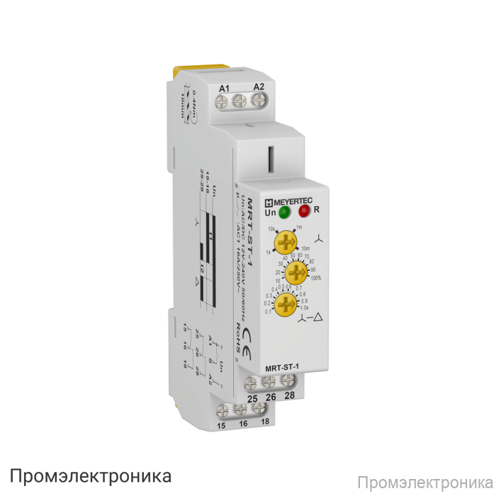MRT-ST-1 - реле времени для двигателей "звезда-треугольник", 1хSPDT, 12…240V AC/DC