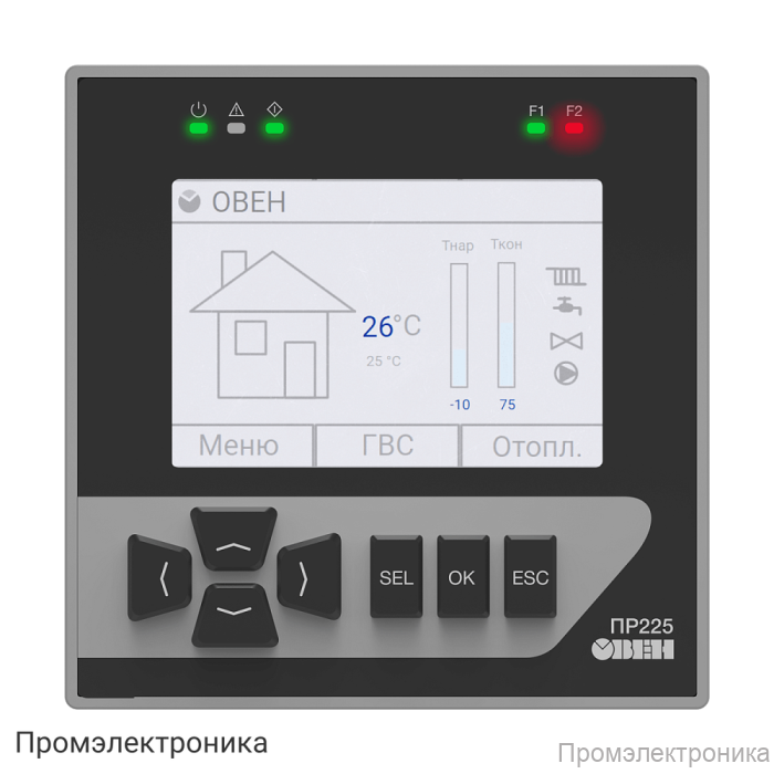 ПР225 - программируемое реле в щитовом исполнении с графическим дисплеем и Ethernet