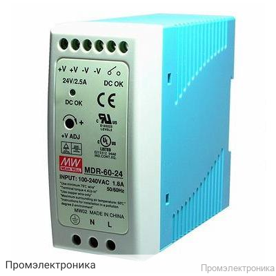 MDR-60-24 - блок питания AC-DC на DIN-рейку 60Вт