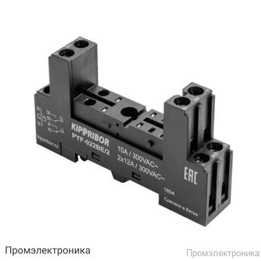 PYF-022BE/2 - 2-ярусная колодка с винтовыми клеммами для 2-конт. реле MR, черная