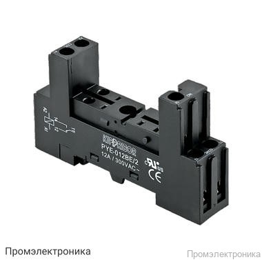 PYF-012BE/2 - 2-ярусная колодка с винтовыми клеммами для 1-конт. реле, черная