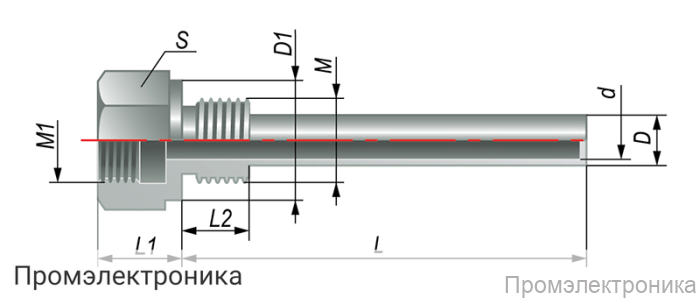 ГЗ.16.1.1.L - гильза защитная для термопреобразователей