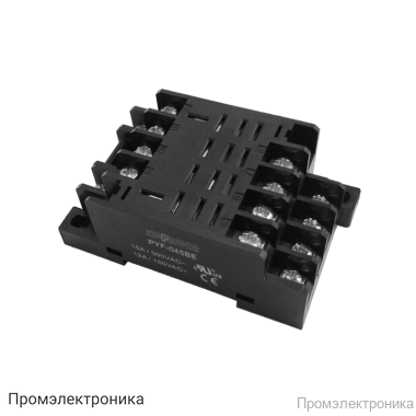 PYF-045BE - монтажная колодка с винтовыми клеммами для 4-конт. реле серии REP, черная