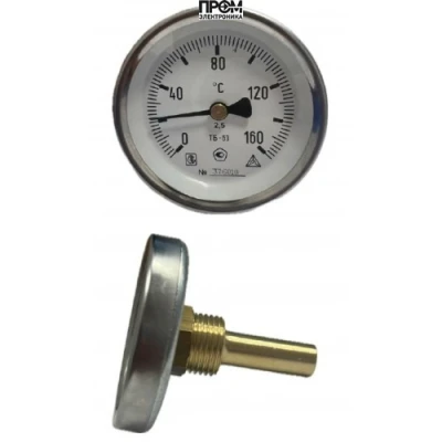 Термометр биметаллич ТБП-Т 120С Дк100 L=50 ЗТП осевой G 1/2