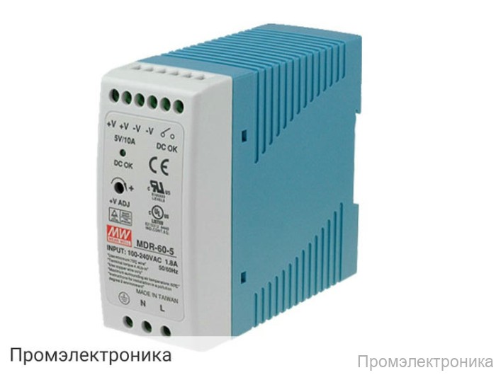 MDR-60-5 - блок питания AC-DC на DIN-рейку 50Вт
