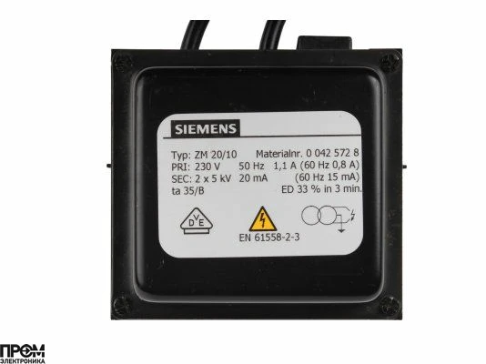 Трансформатор розжига Siemens ZM 20/10 00425728