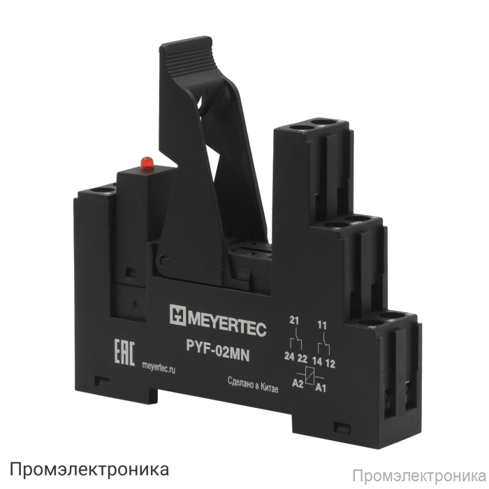 PYF-02MN/LM220VAC - модуль колодка для реле серии MN, держатель и индикатор 220VAC