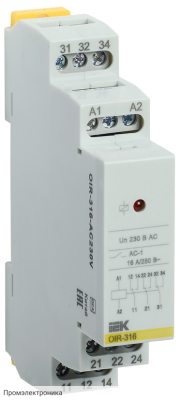 OIR 3 контакта 16А 230В AC IEK - реле промежуточное модульное