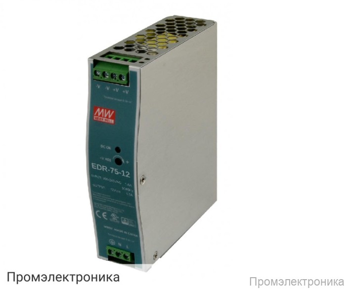 EDR-75-12 - блок питания AC-DC, 75.6Вт