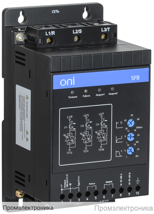 SFB 3Ф 380В 1,5кВт 3A Uупр 110-220В Modbus с выкл. ONI - устройство плавного пуска