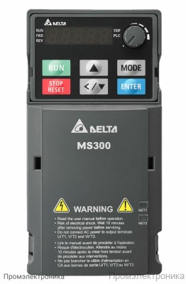 Преобразователи частоты Delta Electronics VFD4A8MS21AFSAA (0.75кВт 1ф 230В) серии MS300